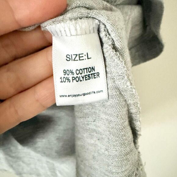 Goodlife Cotton Blend Short Sleeve Round Hem Polo in Heathered Gray - Size L - Picture 5 of 5